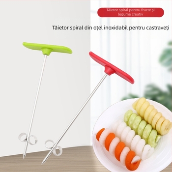 Chef Ji Qixiu Tocător multifuncțional din oțel inoxidabil + PP cu role spirală și tăietor pentru castraveți