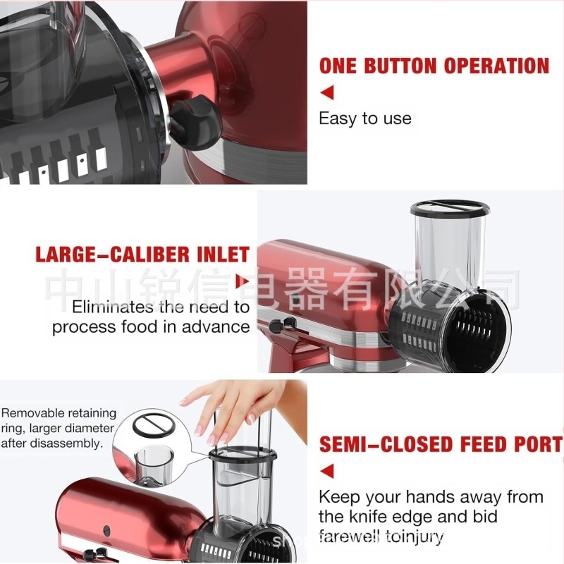 CAYOMEN KA-06 Accesoriu încorporat pentru robotul de bucătărie KitchenAid pentru tăiere și ras, tambur cu cinci lame