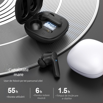Căști Wireless Bluetooth B11 cu ANC, IPX4, Bluetooth 5.0, stereo, autonomie până la 4h