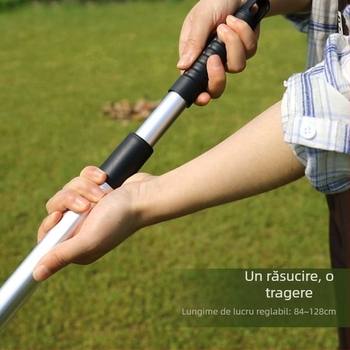 Greblă extensibilă pentru iarbă din oțel inoxidabil, reglabilă, cu dinți multipli, model DCAO-003