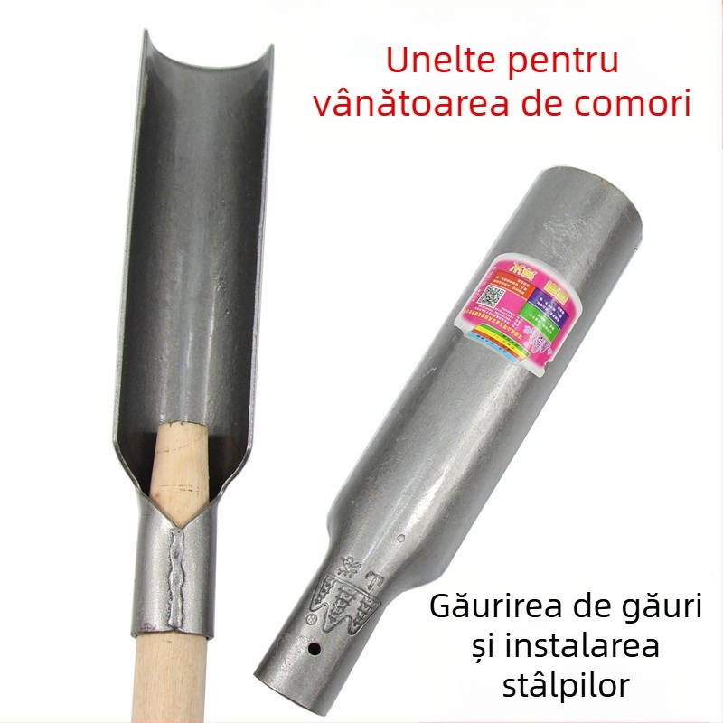 Lopată multipurpose din oțel tratat termic — pentru săpat, plantarea copacilor, săparea găurilor și îndepărtarea solului; fără marcă, cu aplicație largă