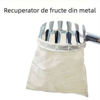 Prindător de fructe metalic, portabil pentru copaci înalți; Marca: Zai Laugh; Material: Fier; Domeniu de utilizare: Fructe; Greutate: 225 g