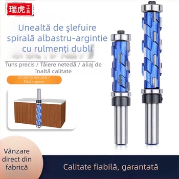 Freză laterală pentru lemn cu rulmenți dubli, tăiere spirală, profilare rulment, mâner rotund