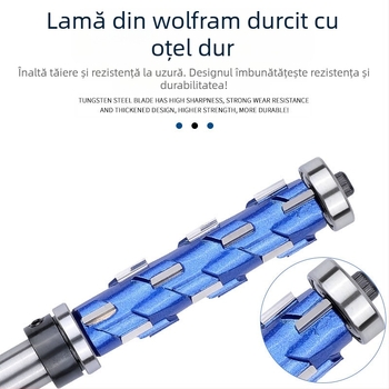 Freză laterală pentru lemn cu rulmenți dubli, tăiere spirală, profilare rulment, mâner rotund