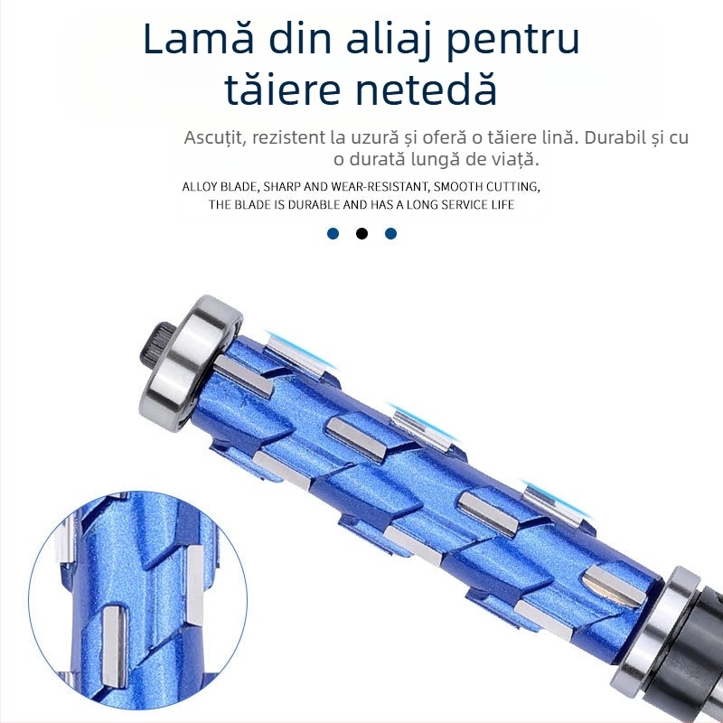 Freză laterală pentru lemn cu rulmenți dubli, tăiere spirală, profilare rulment, mâner rotund