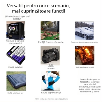 Ventilator portabil mini cu motor fără perii, baterie reîncărcabilă de 4000 mAh, 4 trepte de viteză a aerului, zgomot 51–60 dB, greutate 326 g