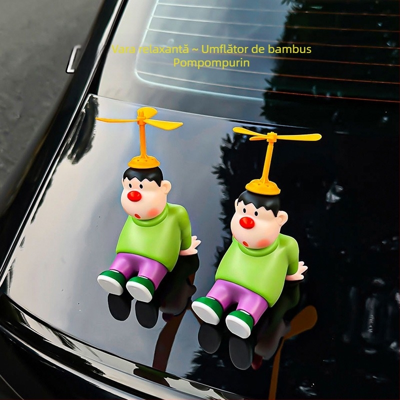 Ornament interior auto din plastic, în stil desen animat, cu funcție de relaxare a stresului