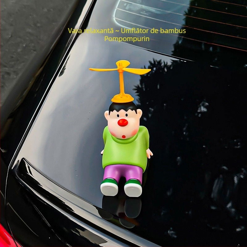 Ornament interior auto din plastic, în stil desen animat, cu funcție de relaxare a stresului