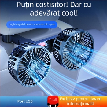 Ventilator auto pentru partea din spate cu două capete, 20W, ABS, răcire