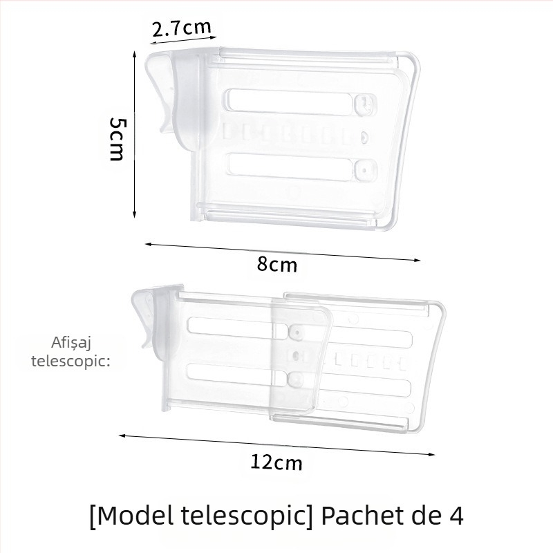 Clip divizor reglabil pentru frigider, pentru ușă laterală, din plastic, montaj tip cârlig, design simplu și modern, depozitare cu mai multe niveluri (peste 8 niveluri)