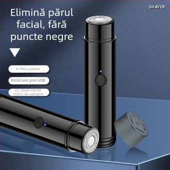 Geelyilai Mini Aparat de Ras Electric JLL022 – Cap rotativ cu o lamă, baterie încorporată 300–500 mAh, autonomie peste 60 de minute, cap de ras demontabil și lavabil