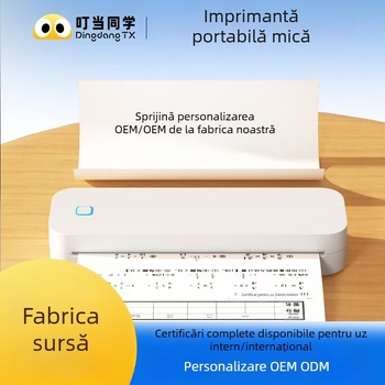 Imprimantă tatuaje, compactă A4, Bluetooth, hârtie termică, format de imprimare 297 mm, capacitate 200 coli, greutate 635 g
