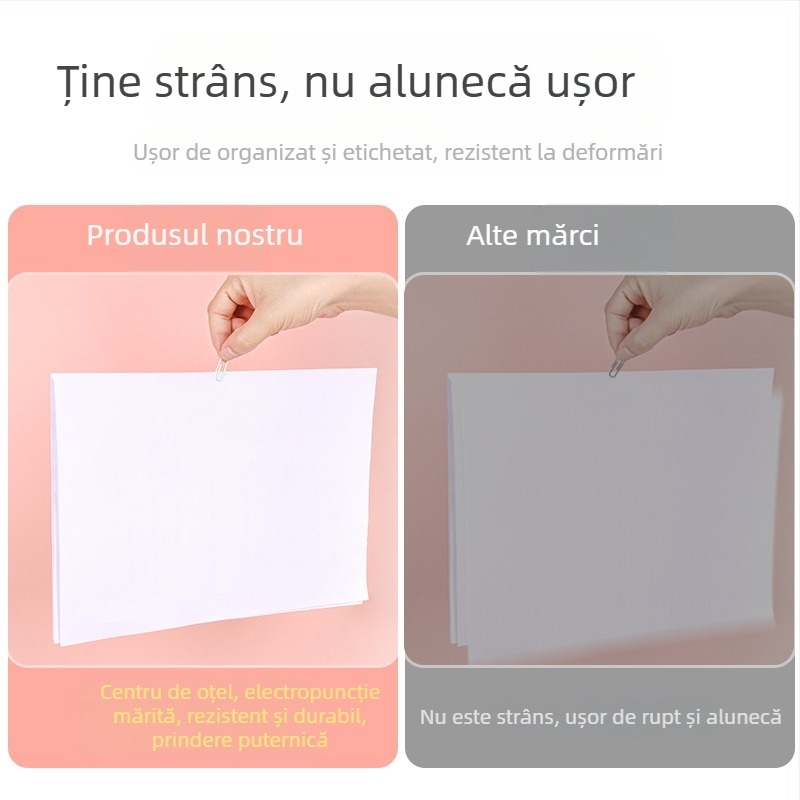 Student Assistant clips metalice pentru hârtie, ambalate în cutie, 100 bucăți pe cutie, 2160 cutii pe carton