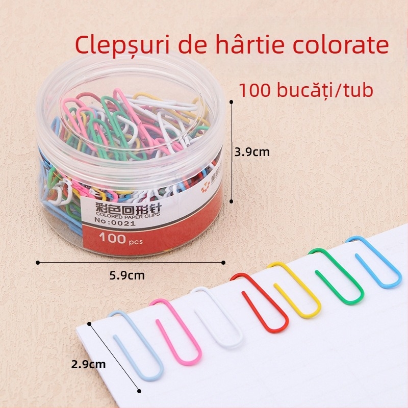 Student Assistant clips metalice pentru hârtie, ambalate în cutie, 100 bucăți pe cutie, 2160 cutii pe carton