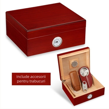 Cutie pentru trabucuri din lemn de cedru HC-90 de la GALINER, portabilă cu unelte, capacitate mare