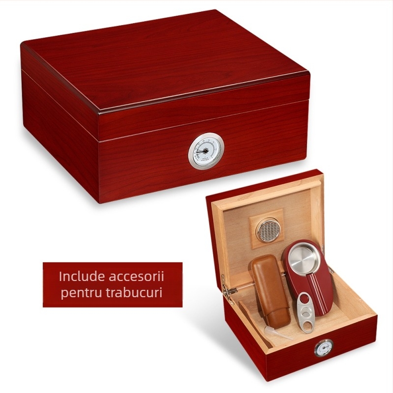 Cutie pentru trabucuri din lemn de cedru HC-90 de la GALINER, portabilă cu unelte, capacitate mare