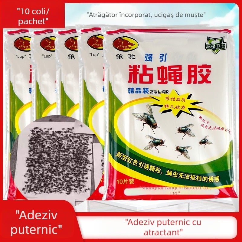 Foi lipicioase pentru muşte şi ţânţari — adeziv puternic, hârtie non-toxică, pentru uz casnic, stil simplu