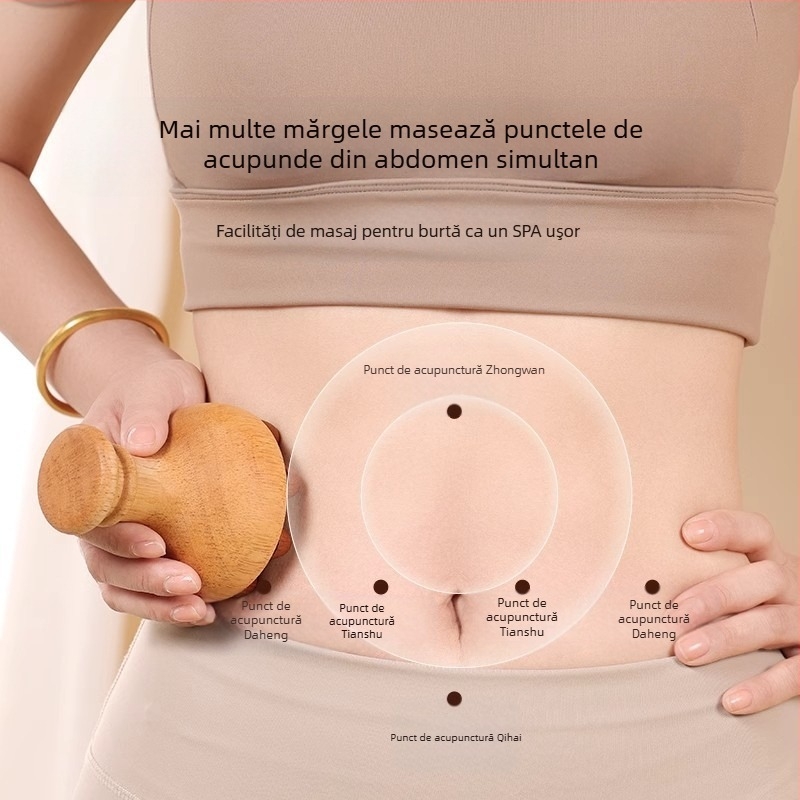 Masajer meridian din lemn pentru abdomen — alimentare USB, funcție muzică, control mecanic, de Little Red Fish Jewelry