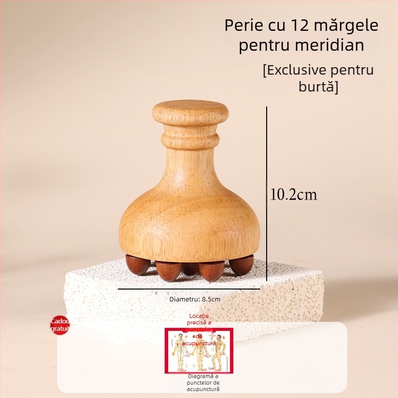 Masajer meridian din lemn pentru abdomen — alimentare USB, funcție muzică, control mecanic, de Little Red Fish Jewelry