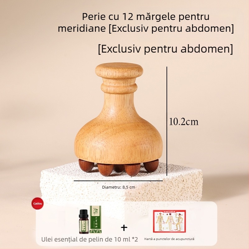 Masajer meridian din lemn pentru abdomen — alimentare USB, funcție muzică, control mecanic, de Little Red Fish Jewelry