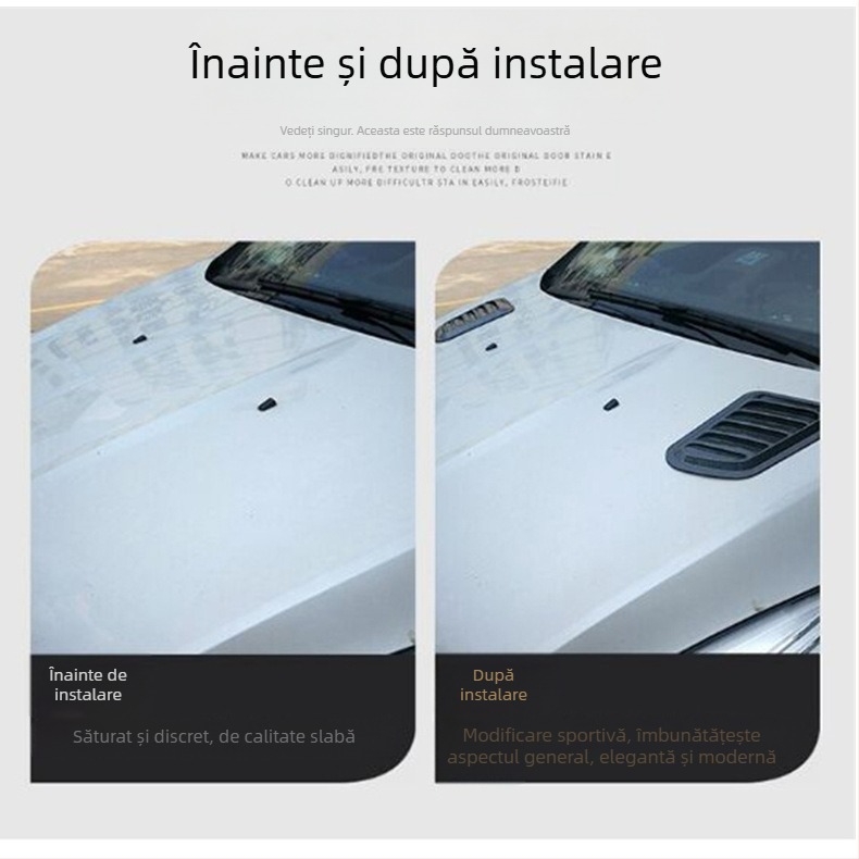 Autocolant pentru capacul motorului Incarnation Voyage, ABS, model în formă de frunză, instalare cu adeziv