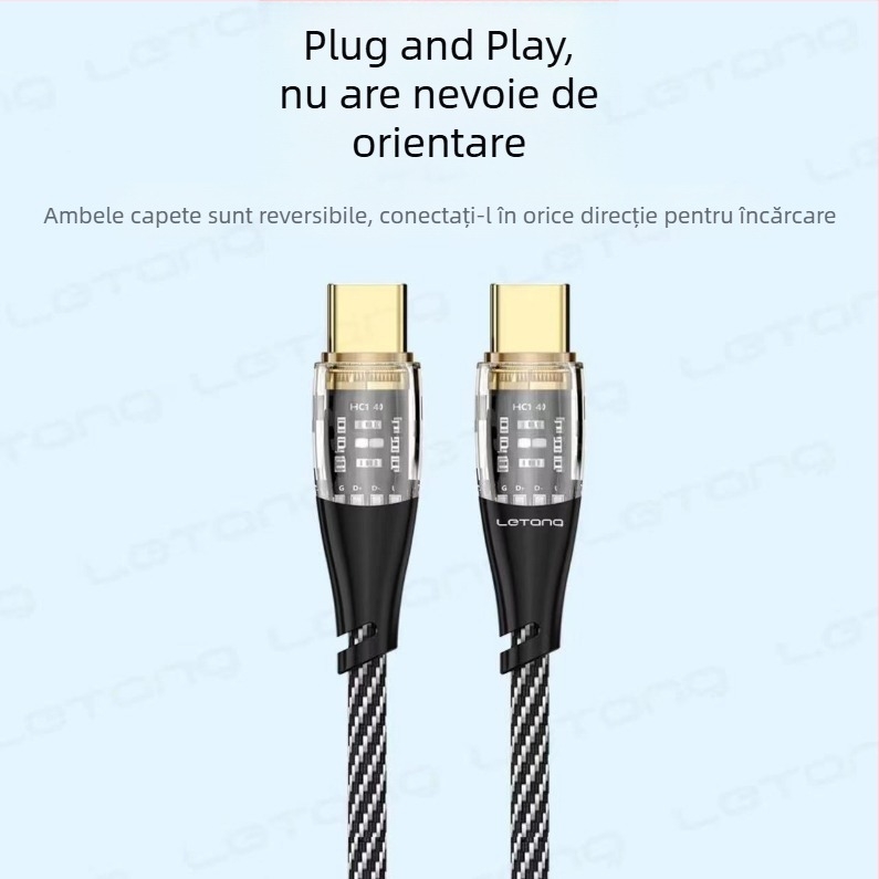 Le sugar S34 cablu de date împletit PD30W – Lightning și Type-C, încărcare rapidă