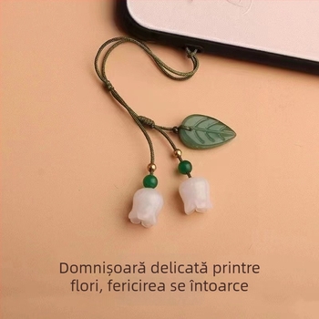 Șnur pentru telefon mobil – pandantiv din plastic, lucrat manual, unisex, cataramă din plastic