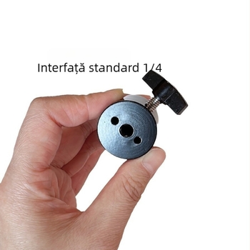 Suport pentru telefon pentru streaming live cu cap de sferă 360° (Montaj standard 1/4-inch, Material metal+plastic, Rotire 360°, Greutate ~100 g)