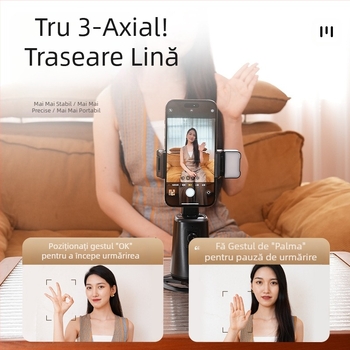 A200 gimbal inteligent de urmărire cu recunoaștere facială AI, filmare panoramică, lumină de umplere încorporată, fără instalare