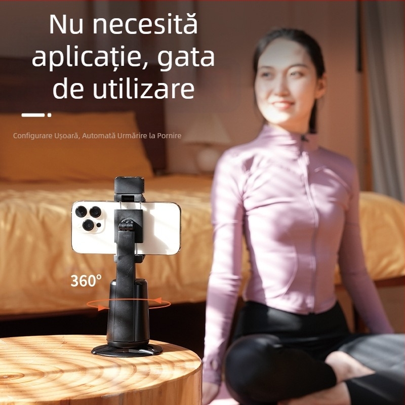 A200 gimbal inteligent de urmărire cu recunoaștere facială AI, filmare panoramică, lumină de umplere încorporată, fără instalare