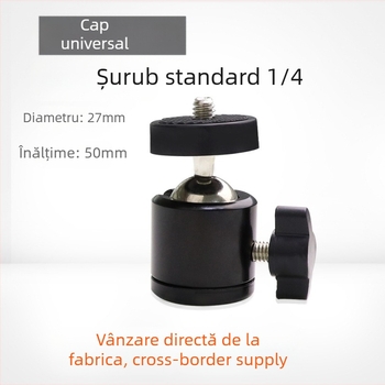 Trepied metalic mic pantilt cu cap balon, șurub universal de 1/4 inch, accesoriu foto portabil