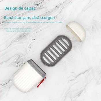 Cutie pentru săpun de călătorie, portabilă cu capac, etanșă și compactă; material: PP și silicon; imprimare logo disponibilă.