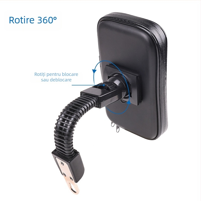 Suport pentru telefon pentru bicicletă/motocicletă, model BM11B-B, material ABS/PVC/PU, compatibil cu telefoane de 3,5–6,3 inch, pentru bicicletă și motocicletă