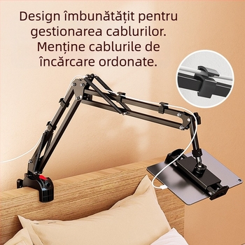 Suport de birou pentru telefoane și tablete | Acționare prin apăsare | Construcție metalică | Brand X&X (Tip: Suport de birou; Material: Metal; Brand: X&X)