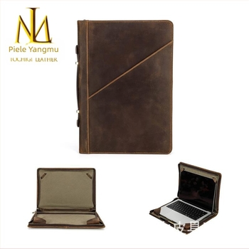 Geantă pentru laptop din piele naturală, compatibilă cu MacBook Air și alte laptopuri