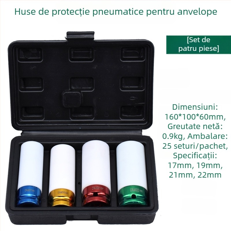 Mansoane de protecție pentru anvelope, set de 3 piese – metrice, oțel cu carbon înalt, crom lustruit