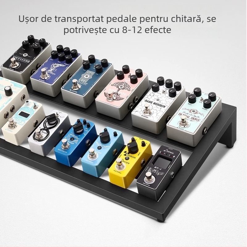 Pedalboard BD-1 de la marca Liyang, din aliaj de aluminiu, cu suport și husă de transport