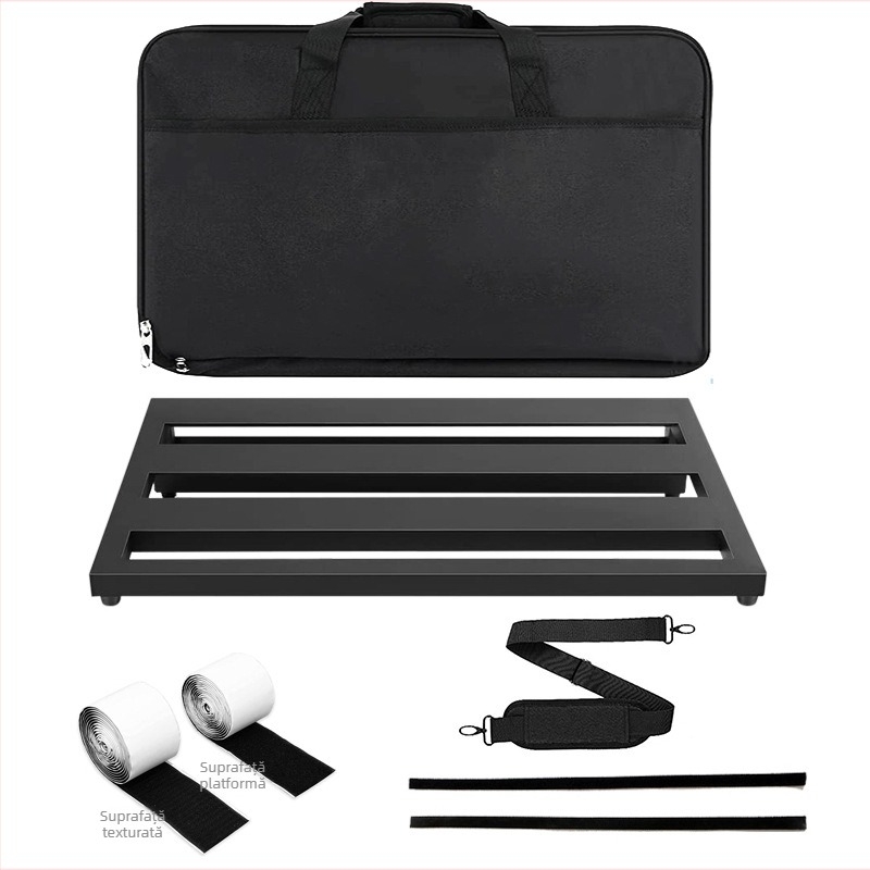 Pedalboard BD-1 de la marca Liyang, din aliaj de aluminiu, cu suport și husă de transport