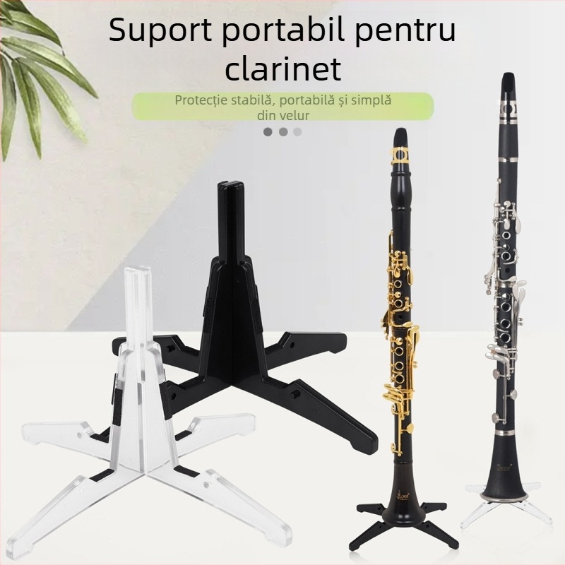 Stand de afișaj pentru flaut și clarinet – suport ABS, portabil și demontabil, structură cu patru colțuri încrucișate, model S-127