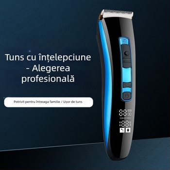 Mașină de tuns păr electrică cu încărcare USB, afișaj LCD, baterie încorporată 1200-2000mAh, lame din oțel inoxidabil, rezistentă la apă
