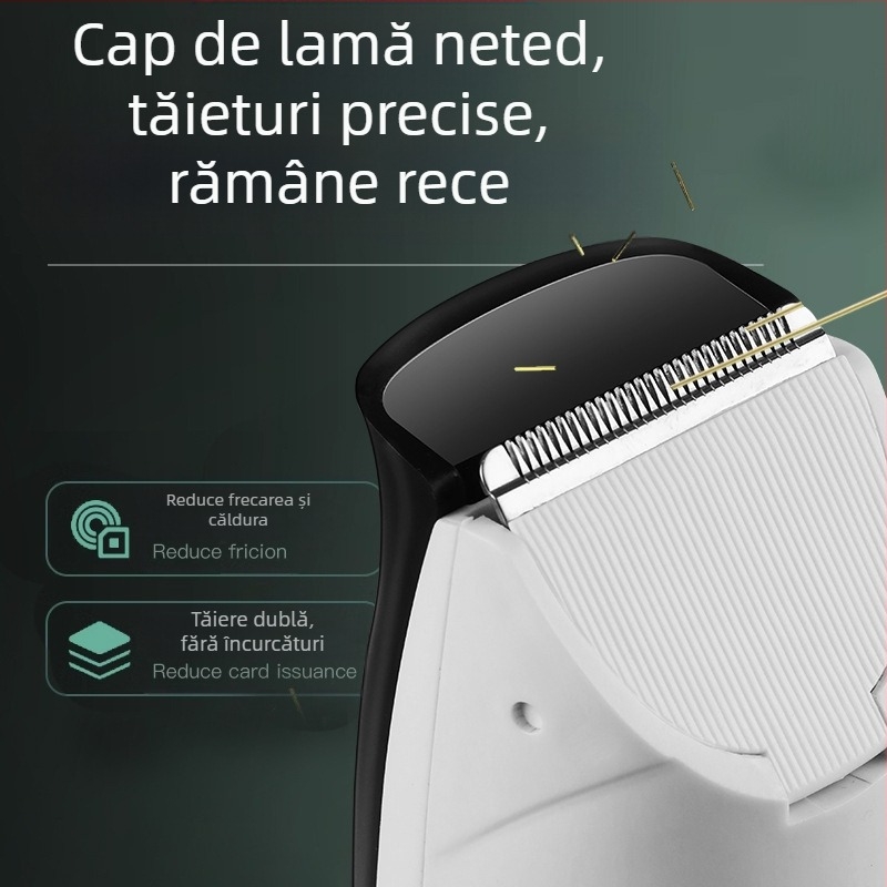 Nou aparat de tuns electric pentru uz casnic, impermeabil, silențios, cu aspirație automată a părului, lame ceramice, model reîncărcabil, pentru copii
