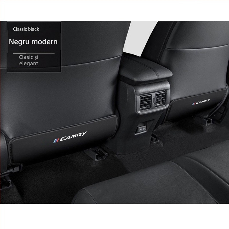 Protecție pentru spătarul banchetei Toyota Camry, pernă de protecție din piele cu umplutură din burete, siglă imprimată, tip general pentru patru sezoane, brand Tetyue