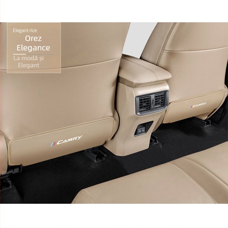Protecție pentru spătarul banchetei Toyota Camry, pernă de protecție din piele cu umplutură din burete, siglă imprimată, tip general pentru patru sezoane, brand Tetyue