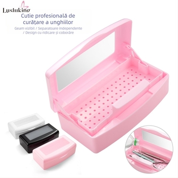Cutie de depozitare pentru unghii pentru dezinfectare și curățare, din plastic, 307 g, etichetă privată licențiată, marca lusluking