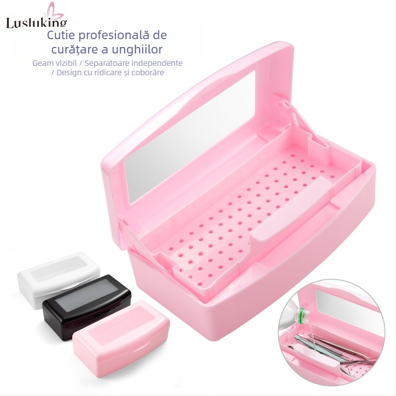 Cutie de depozitare pentru unghii pentru dezinfectare și curățare, din plastic, 307 g, etichetă privată licențiată, marca lusluking