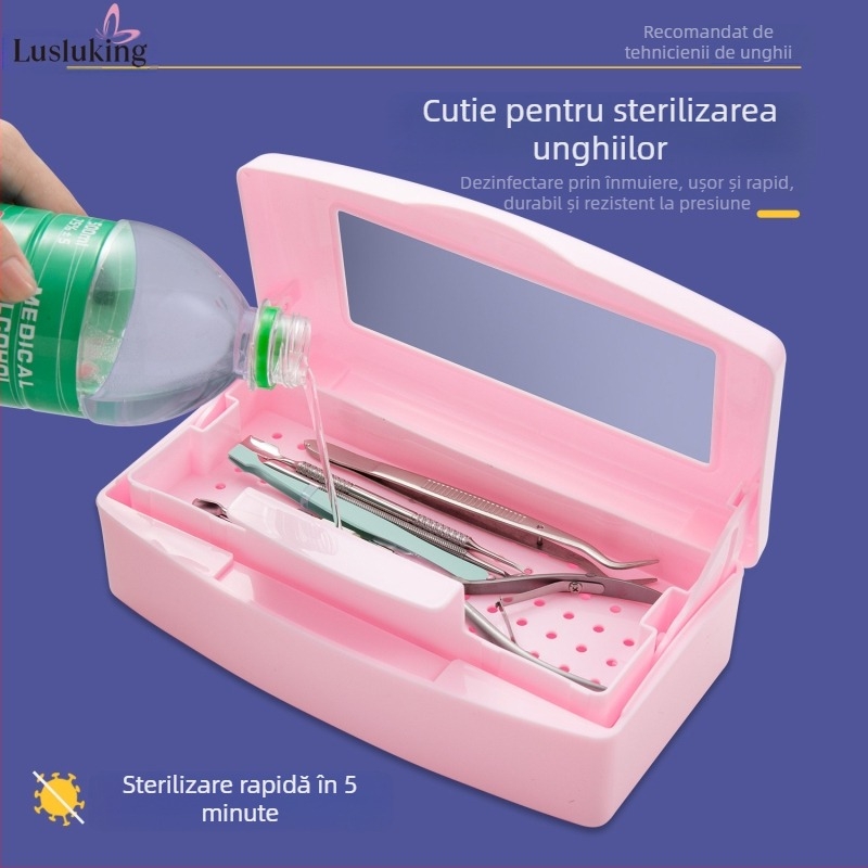 Cutie de depozitare pentru unghii pentru dezinfectare și curățare, din plastic, 307 g, etichetă privată licențiată, marca lusluking