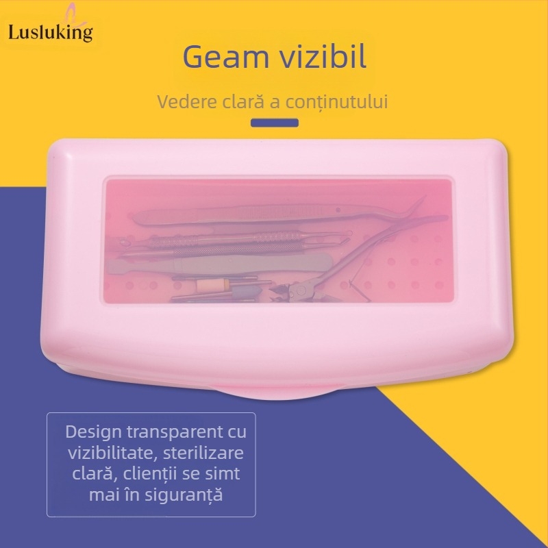 Cutie de depozitare pentru unghii pentru dezinfectare și curățare, din plastic, 307 g, etichetă privată licențiată, marca lusluking