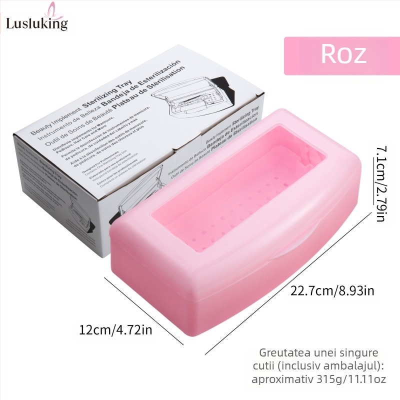 Cutie de depozitare pentru unghii pentru dezinfectare și curățare, din plastic, 307 g, etichetă privată licențiată, marca lusluking