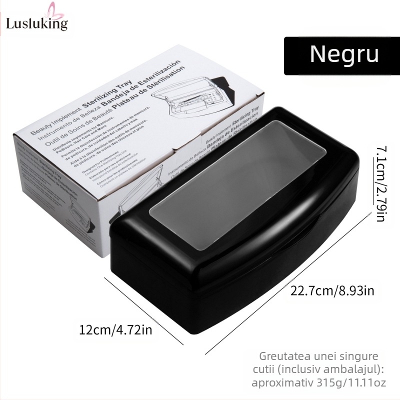 Cutie de depozitare pentru unghii pentru dezinfectare și curățare, din plastic, 307 g, etichetă privată licențiată, marca lusluking