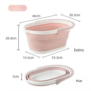 Găleată de mop pliabilă, dreptunghiulară, LJ — PP+TPR, 660 g, portabilă pentru uz casnic